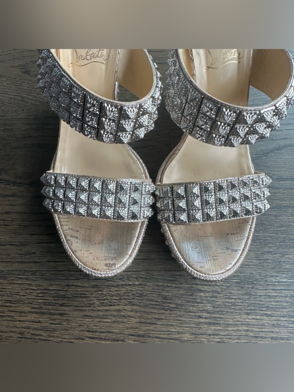 Christian Louboutin Ecu 120 Spike Sandal Wedges - Size 41 - Picture 3 of 10